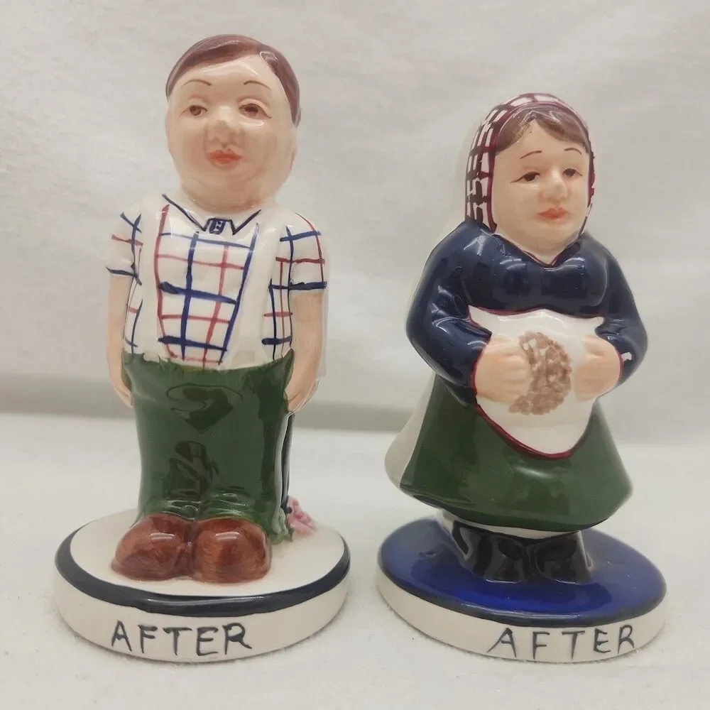 Salt And Pepper Shakers Goebel Hummel 1950's Before And After Bride Groom VTG
